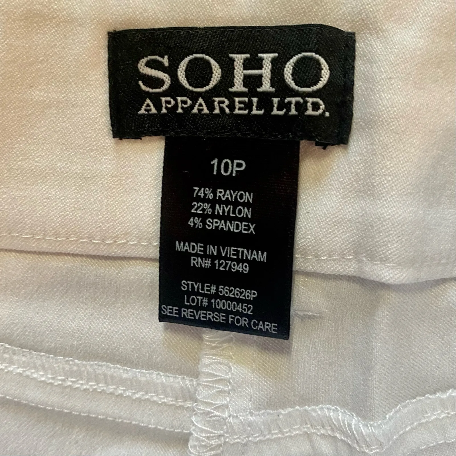 Soho White Straight Leg Casual Pants Womens Petite 10 - Image 11