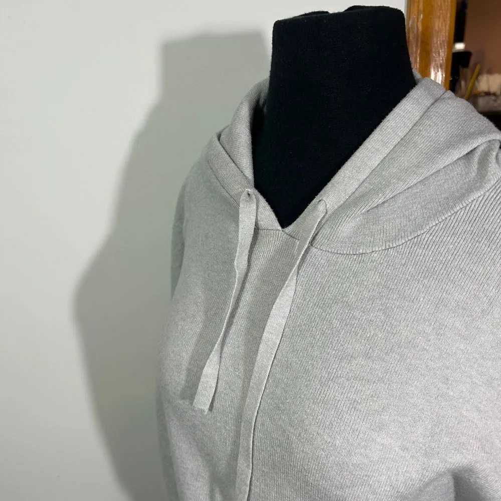 Abercrombie & Fitch Knit‎ Hoodie Soft A&F Collection Drawstring Gray M - Image 3