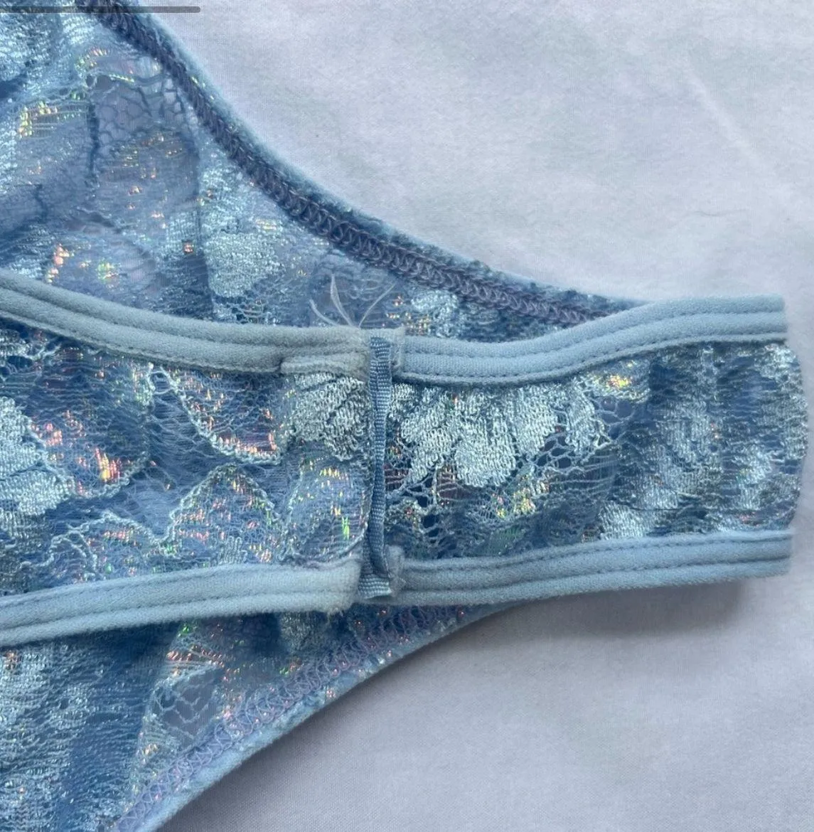 iridescent blue lingerie bodysuit Size L - Image 6