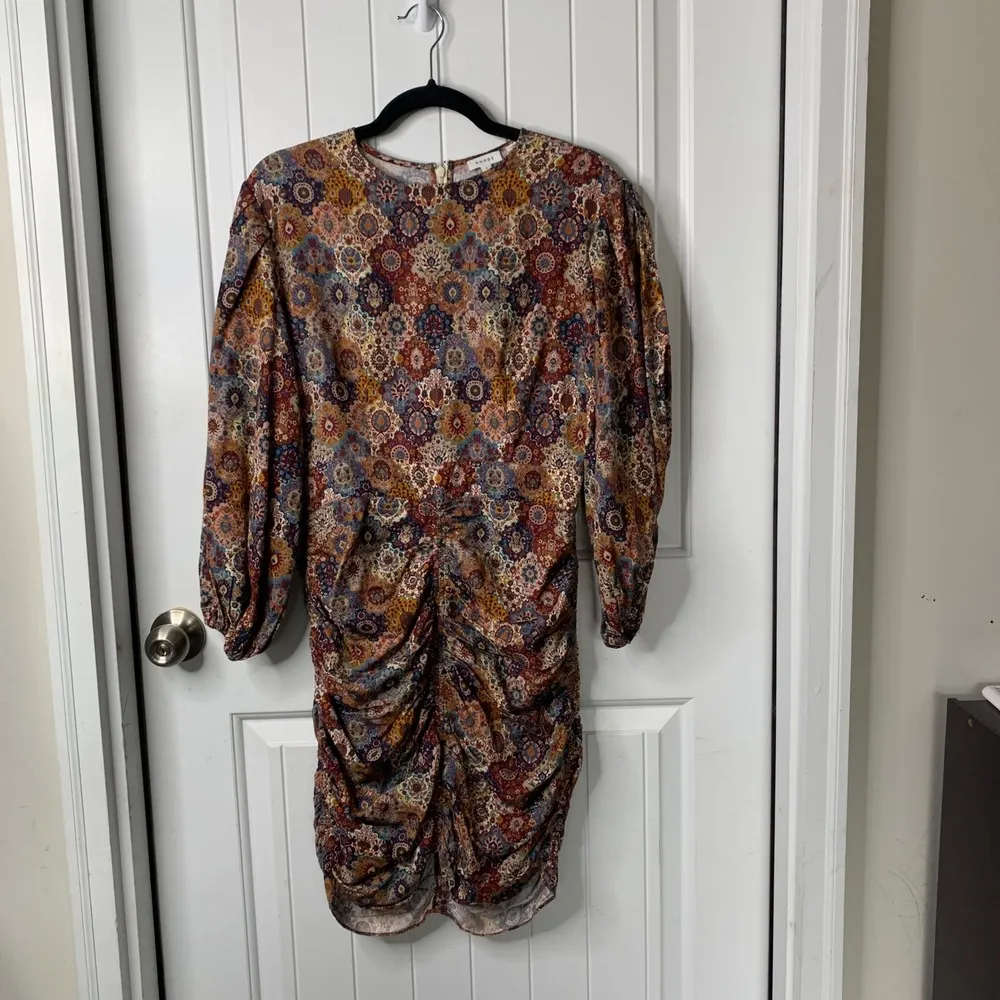 RHODE Sasha ruched mini‎ Dress Tabriz long sleeves Size Medium vacation summer - Image 3