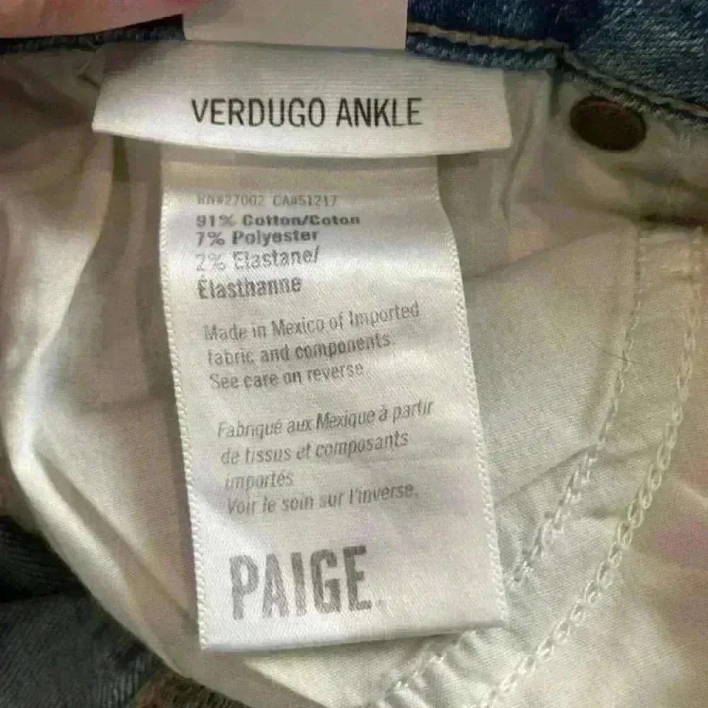 Paige light wash distressed verdugo ankle shade-b jeans in size 28 - Image 6