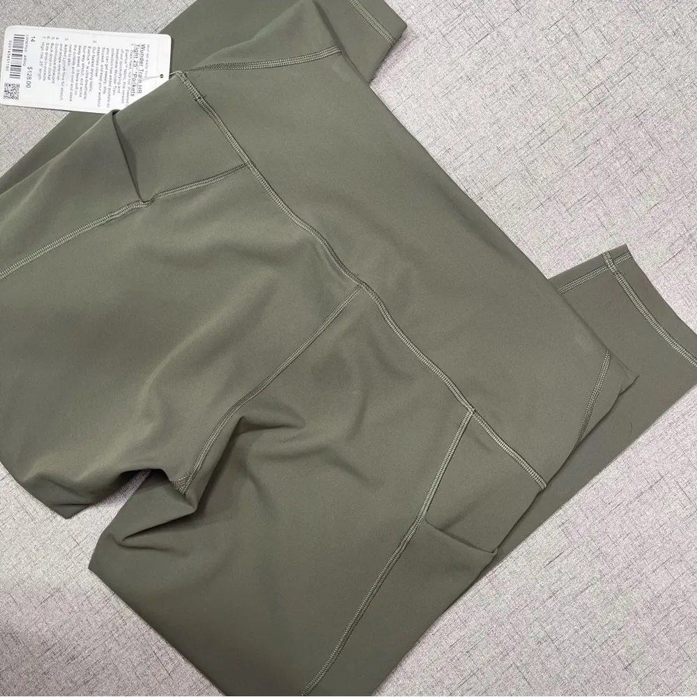 Lululemon Wunder Train High Rise Tights Pants w Pockets Leggings Army Green NWT - Image 7