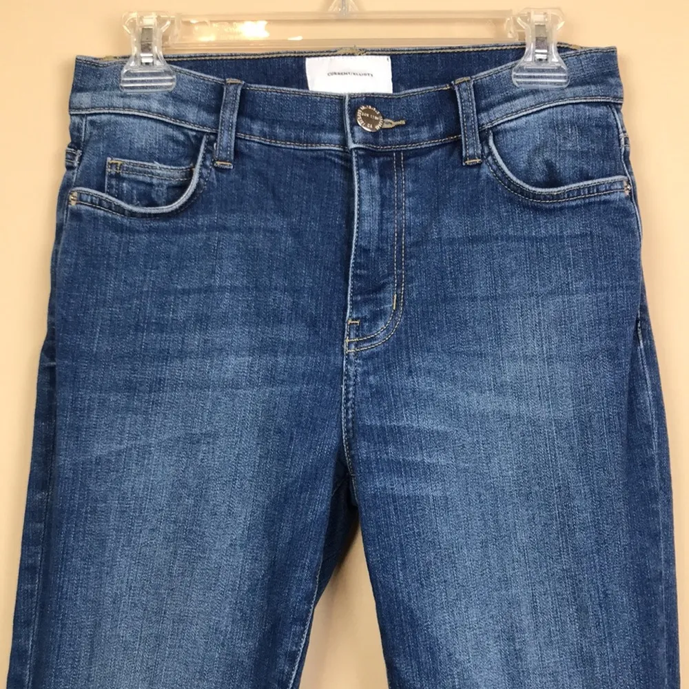 Women’s Distressed Knee Medium Wash Straight Leg Denim Jeans - Image 2