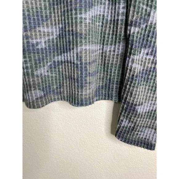 Good Luck Gem Camo Waffle Knit Long Sleeve‎ Top Puff Shoulder - Image 5