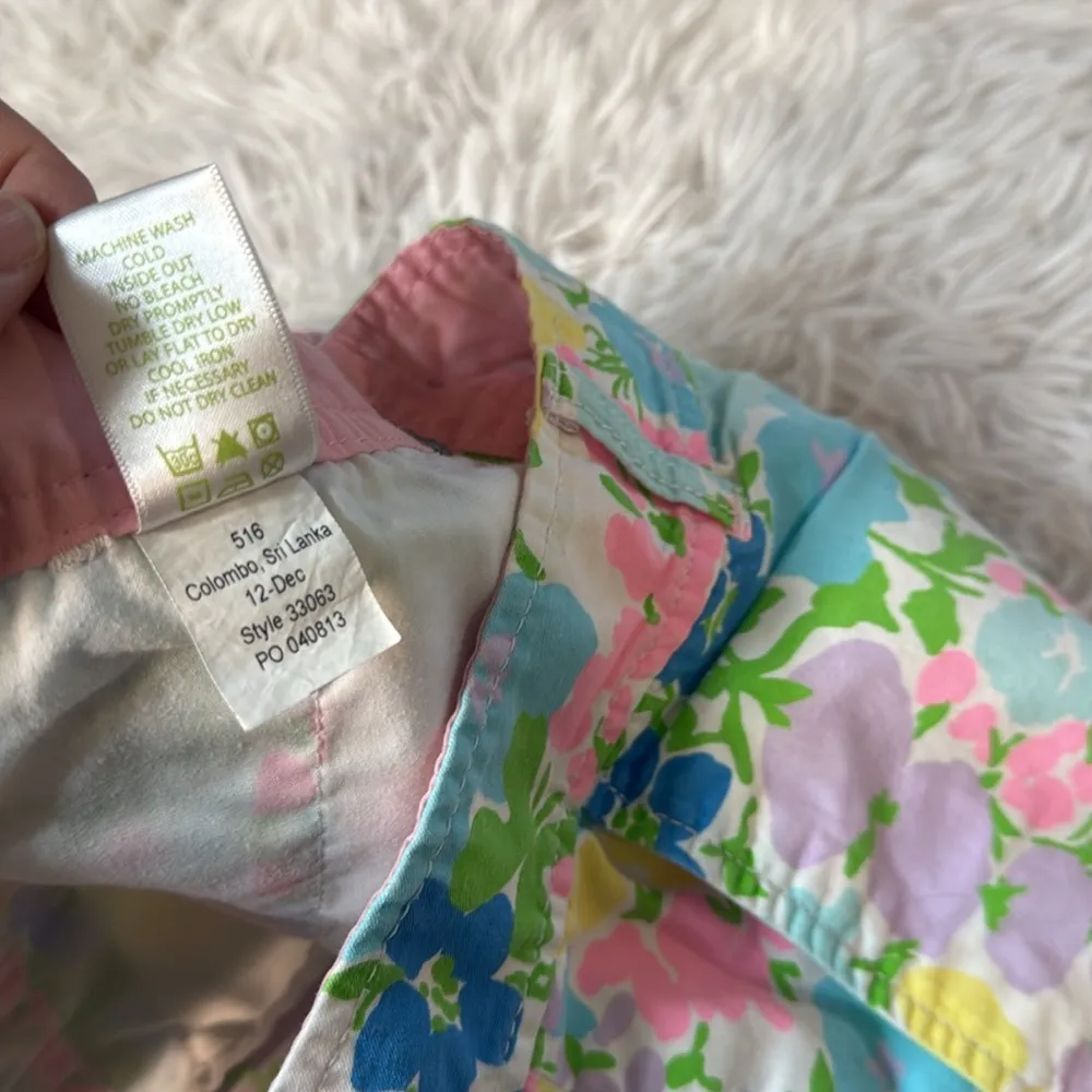 Lilly Pulitzer Spring Fling Buttercup Pastel Floral Scalloped Shorts Size 4 - Image 8