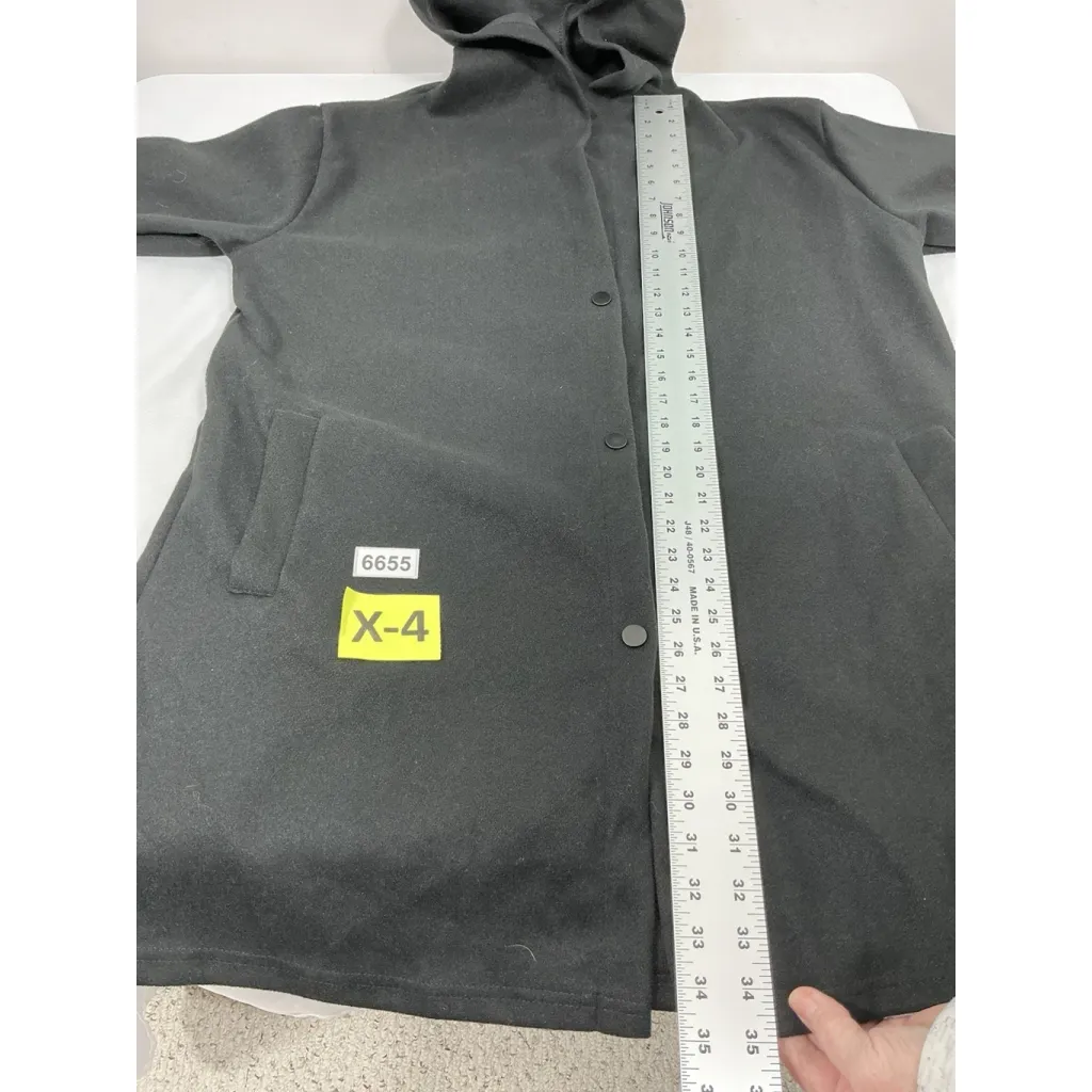 Womans Excellent Condition Hooded Knee Length Fleece Jacket XXL Black - Image 6