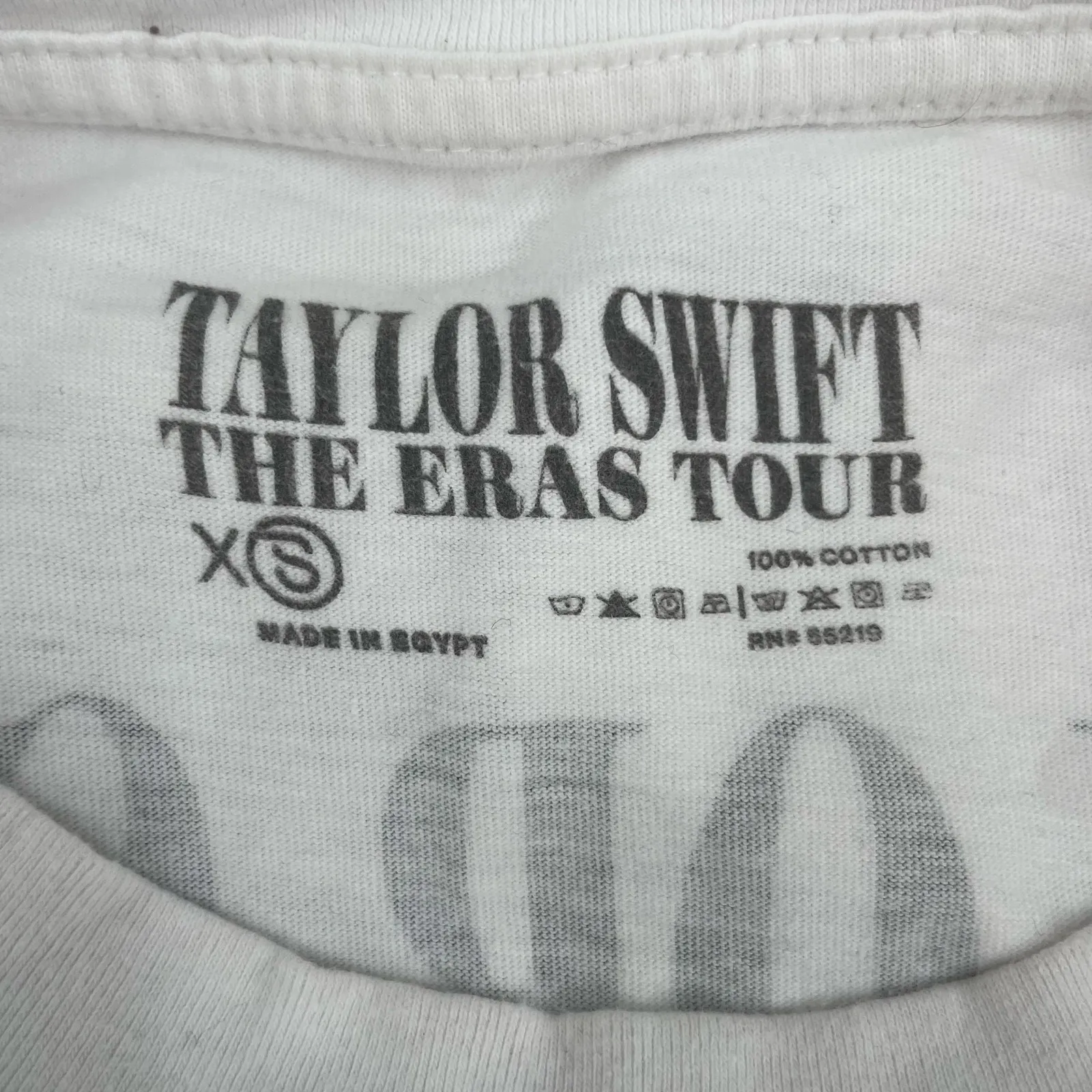 Taylor Swift Eras Tour Concert Tee Albums Official Merch White Top Size XS FLAWS - Image 7