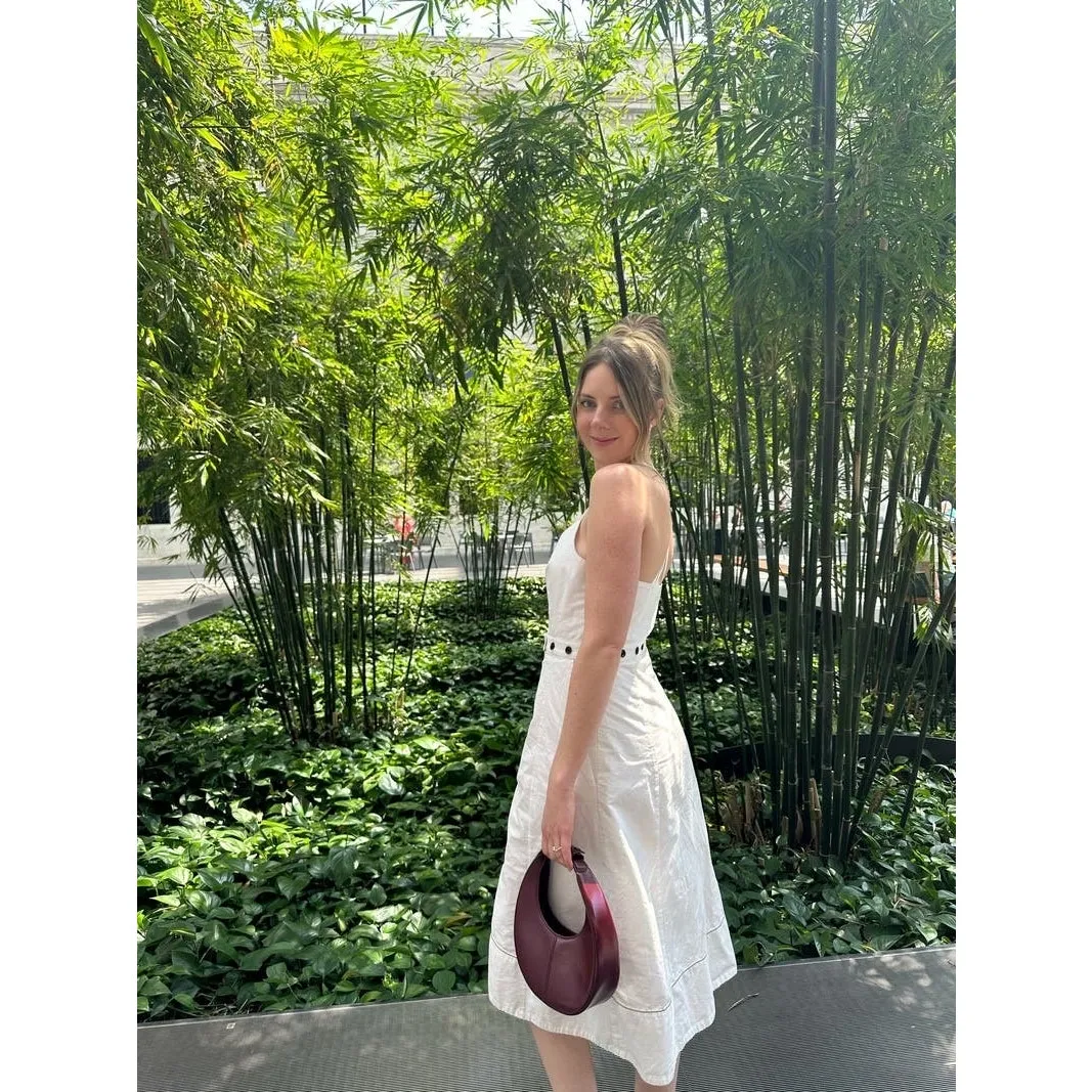 PROENZA SCHOULER White Exposed Zipper Button Detail Sleeveless Sundress Size 2 - Image 10