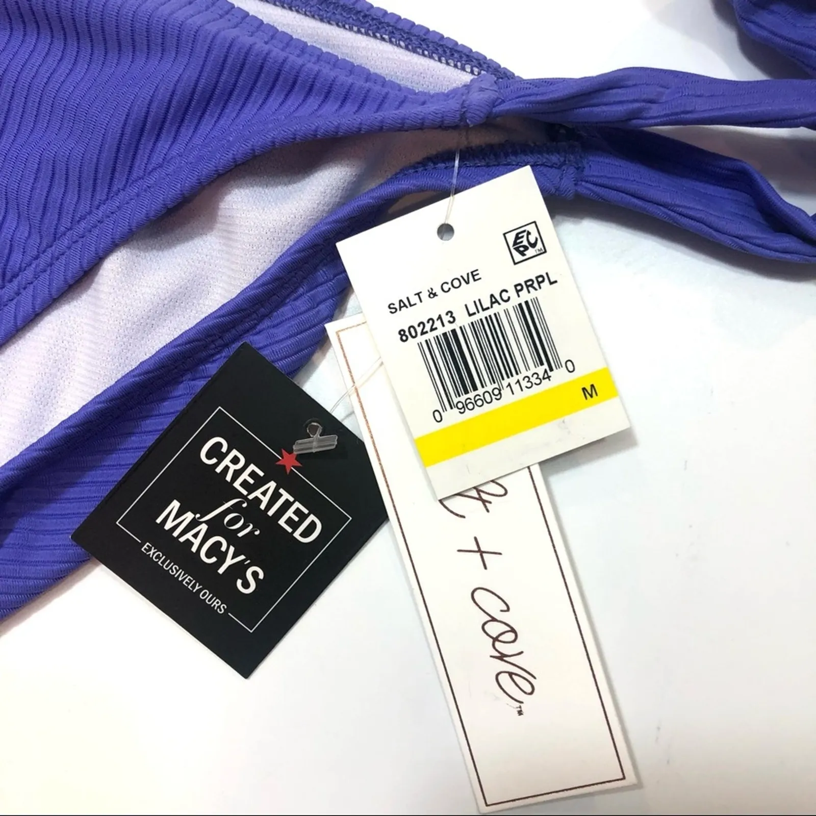 Salt + Cove Juniors Hipster Ribbed Swim Bottom Purple Size undefined - Image 4