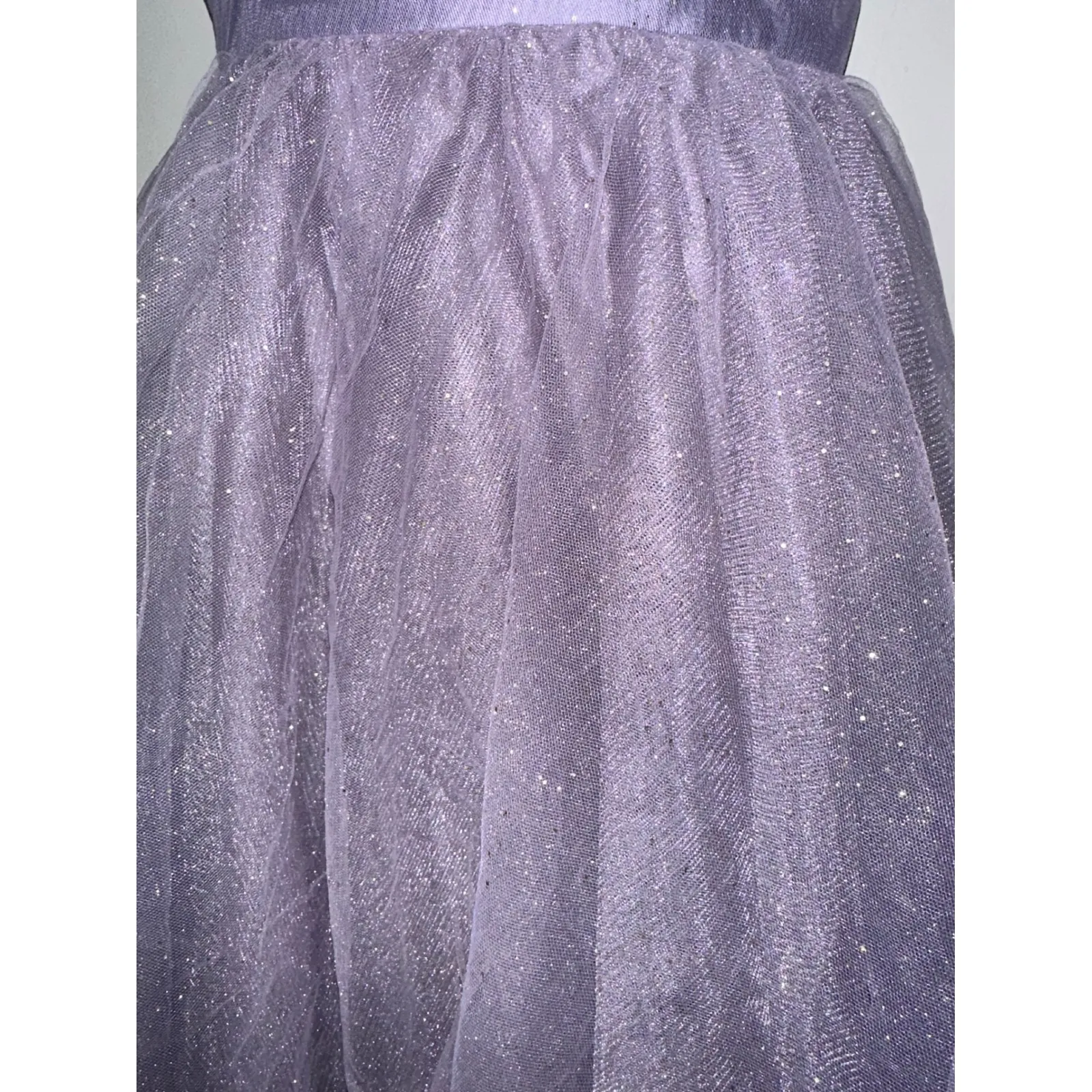 Chi Chi London Petite Purple Glitter Tulle Fit Flare Dress US 4 EU 36 - Image 5
