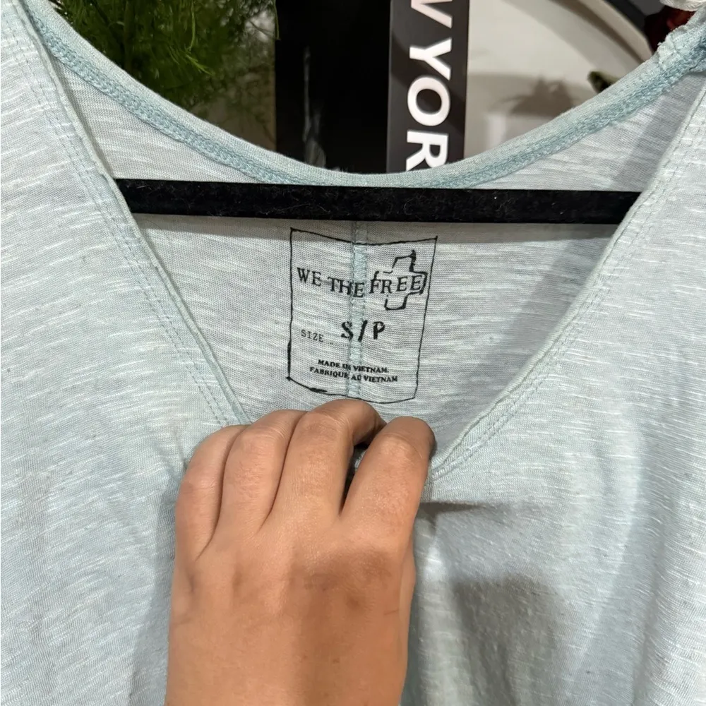 We The Free Sky Blue Short Sleeve Top size small oversized - Image 6