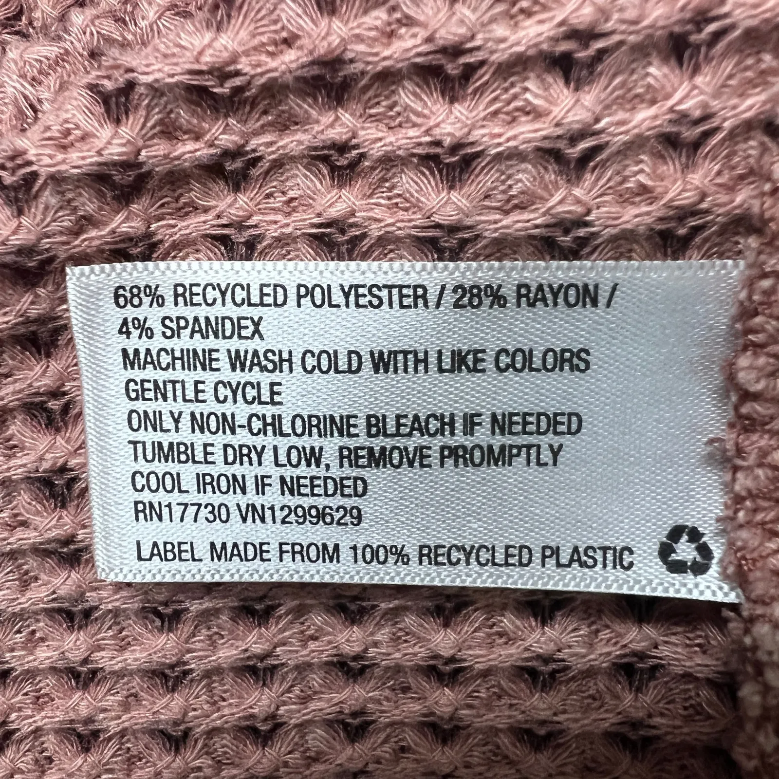 Knox Rose Waffle Knit Stonewash Boho V-Neck Long Sleeve Women's Sweater Size XL - Image 9