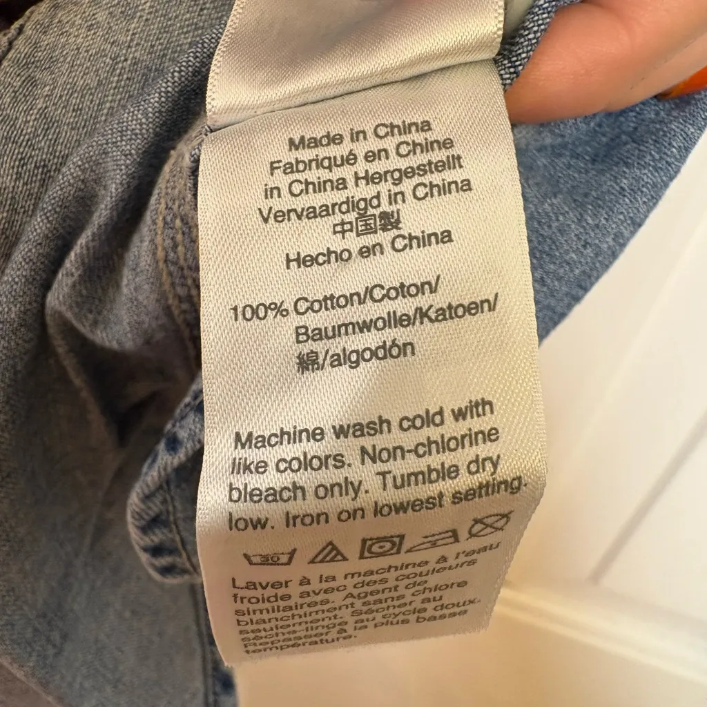 J.Crew Blue Chambray Denim Shirt Classic Preppy Boho Western Button-Down 4 - Image 7