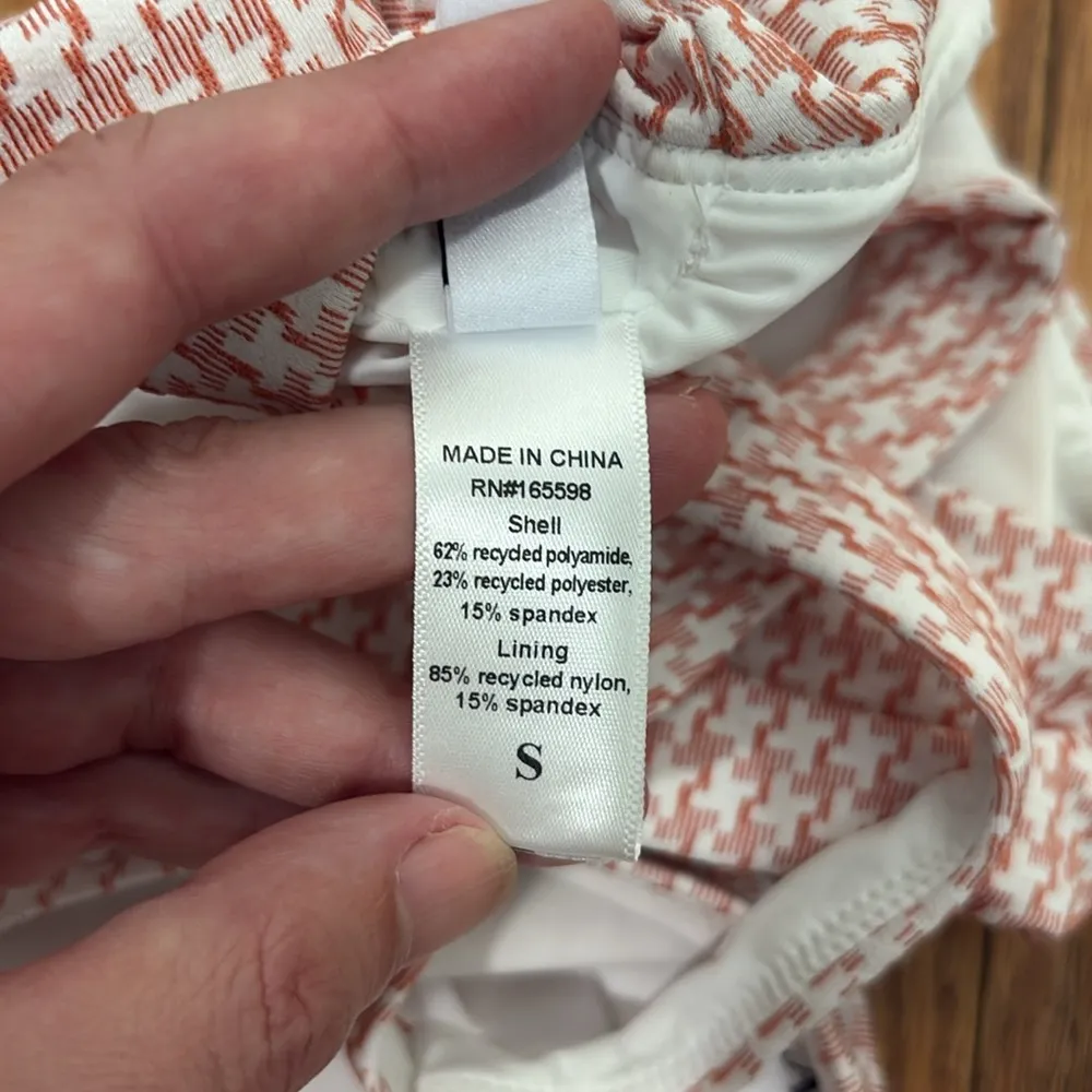 Andie Bikini set Rye top classic bottom swimsuit houndstooth koi size S NWOT - Image 5