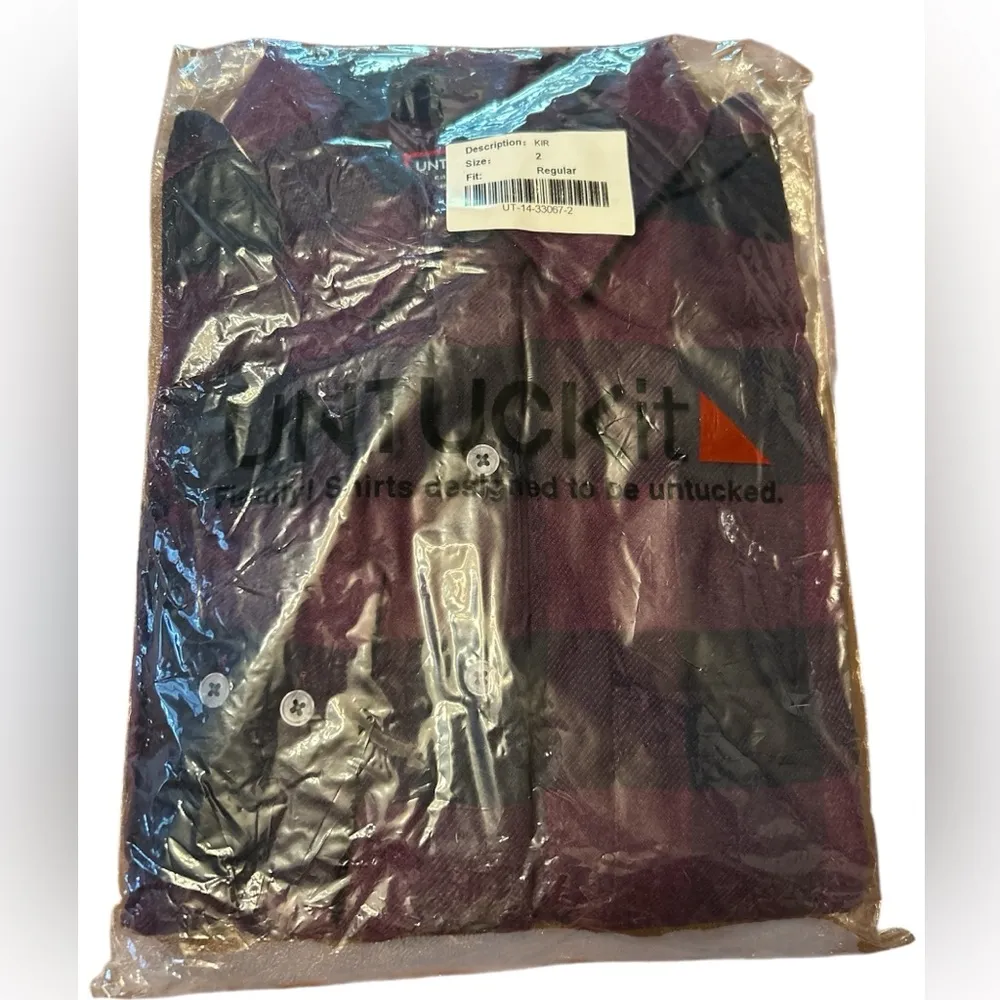 UNTUCKit Women’s Kir Flannel Button Down Size 2 NWT Purple - Image 3