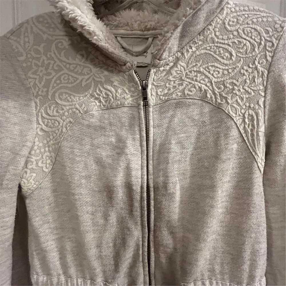 Anthropologie  Saturday Sunday Women's XS Gray Hooded Full-Zip Sweater jacket - Image 6