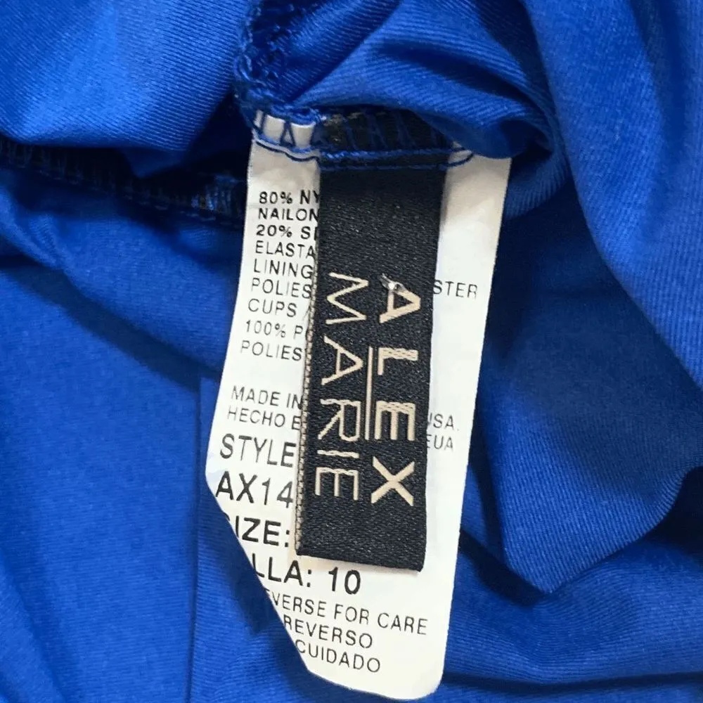 Alex Marie Womens Tankini Top Padded Loose Swimsuit Solid Blue Size 10 - Image 4