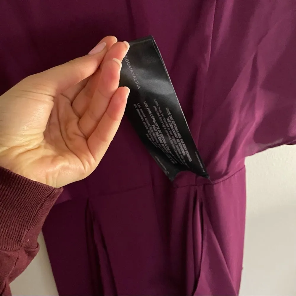 NWT BCBGMaxAzria Cape Sleeve Maxi Dress Grape Royal- Size 2 - Image 7