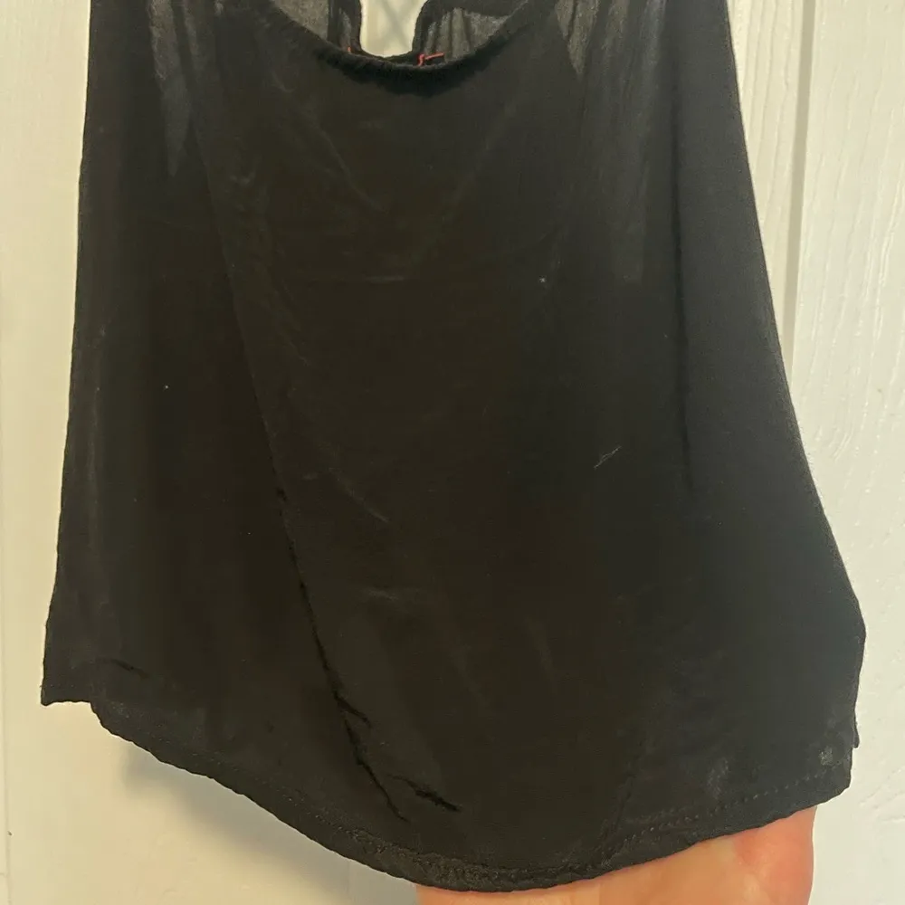 Motel Black Strappy Crop Top Large Lightweight Flowy Beach - Image 6