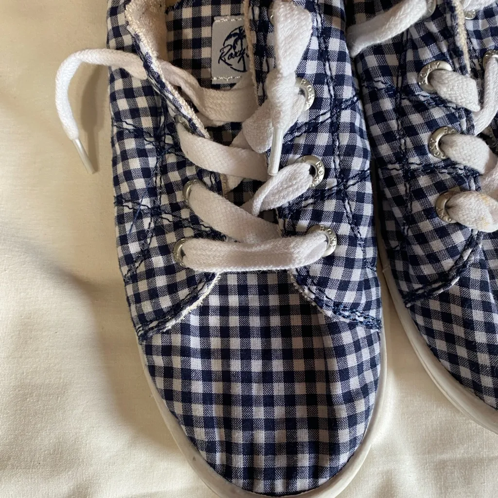 Roxy Navy Checkered Women's Sneakers - Image 3