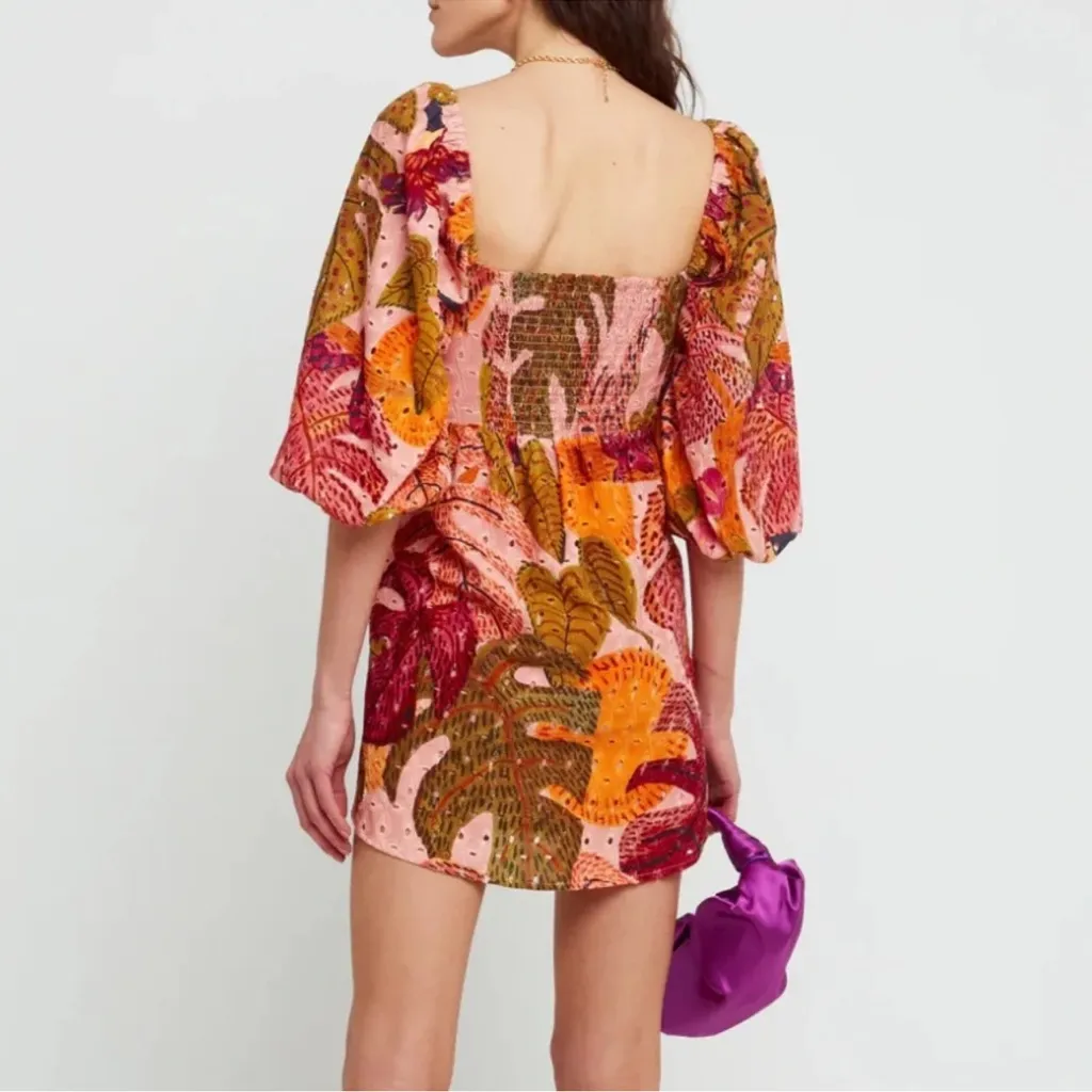 NWOT Kourt Robbie Dress Multi Palm Print M Pink Size M - Image 2