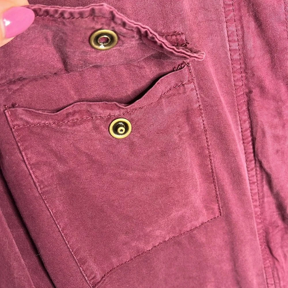 Anthropologie Sanctuary Burgundy Fringe Jacket - Image 4