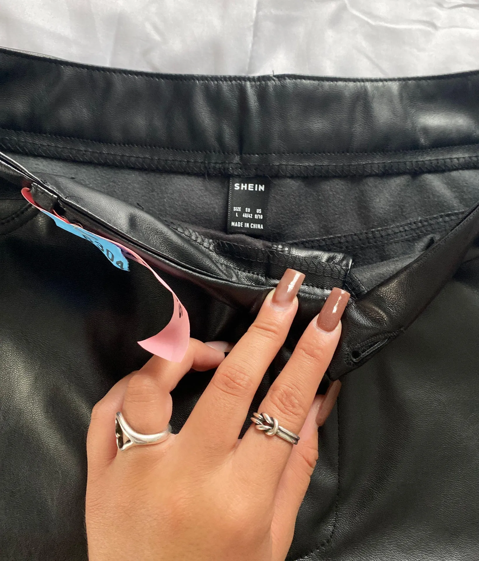 SheIn Wide Leg Leather Pants - Image 2