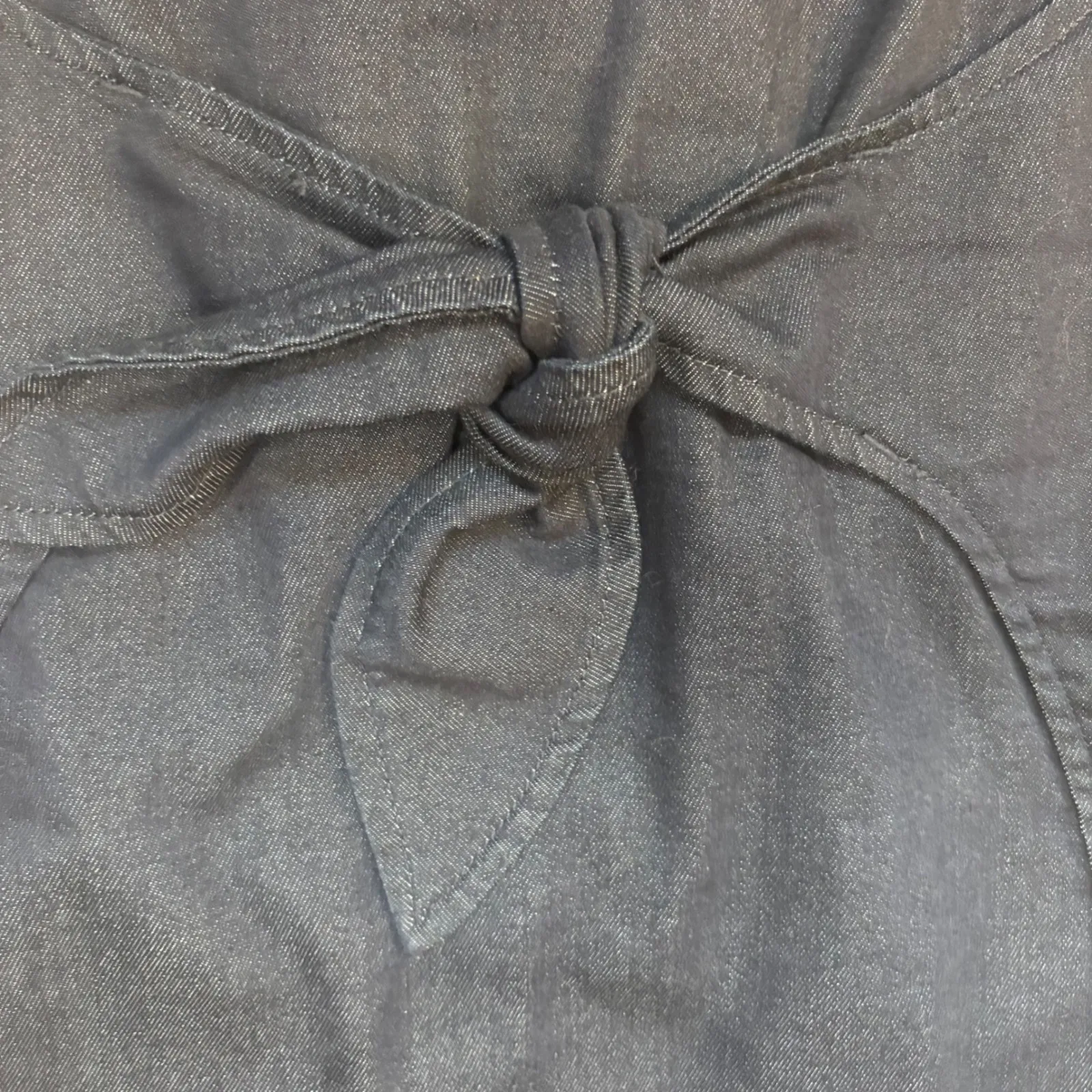 Anthropology Holding Horses Denim Dress Sleeveless‎ Tie Waist Dark Wash Size 10 - Image 12