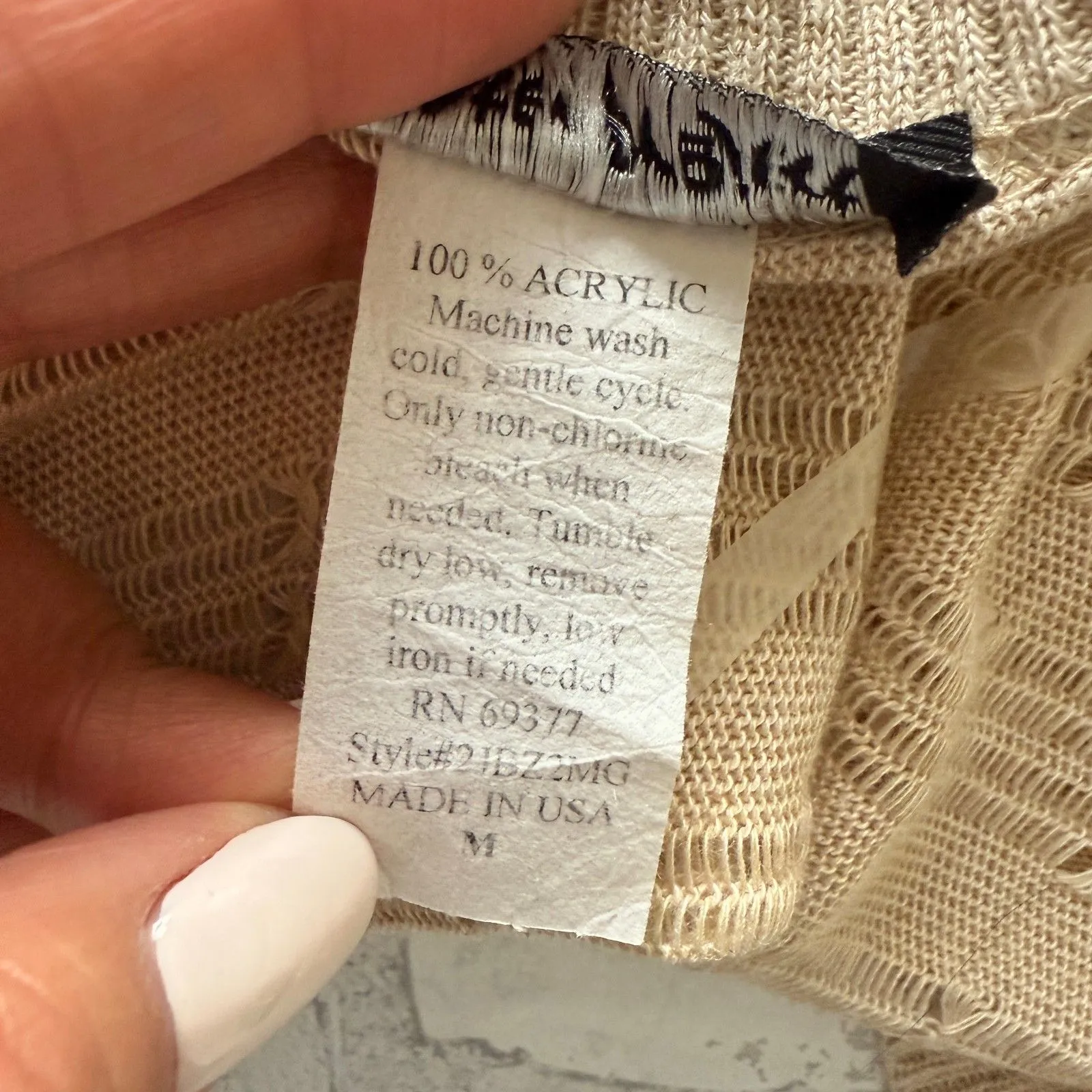 VTG Y2K Sugar Project Open Front Knit Batwing Bolero Crop Cardigan USA Sz M Size M - Image 5