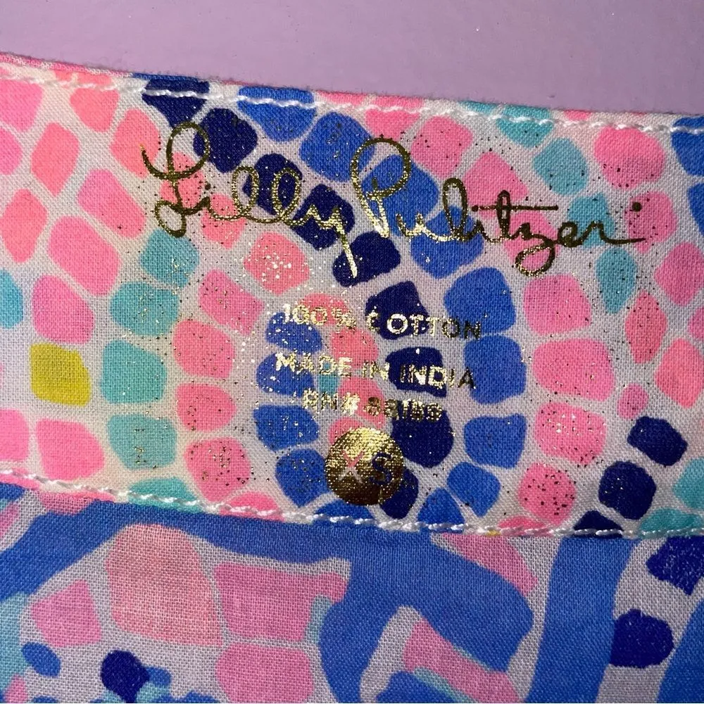 Lilly Pulitzer XS Blouse Cotton Tunic Top 3/4 Sleeve V Neck - Image 4