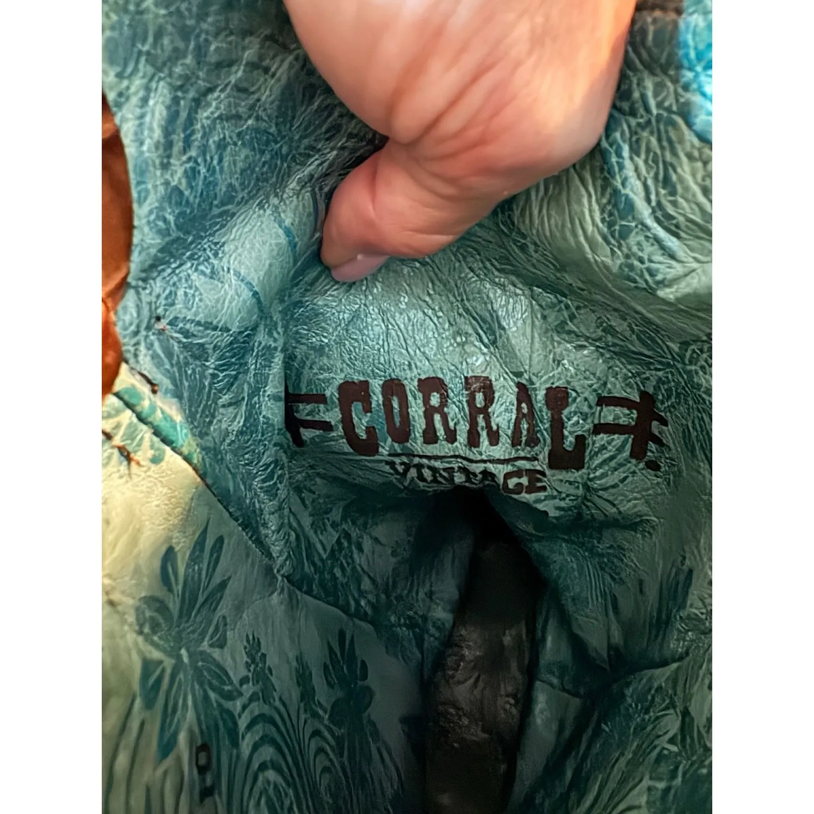 Corral Women's‎ Embroidered Leather Western Cowboy Boots 6.5 Pointed Toe Brown - Image 9