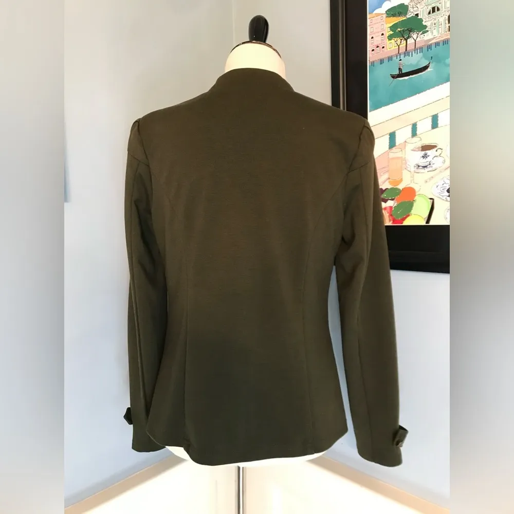 EUC ModCloth Knit Army Green Military Style Jacket Sz L Army Green military styl - Image 4