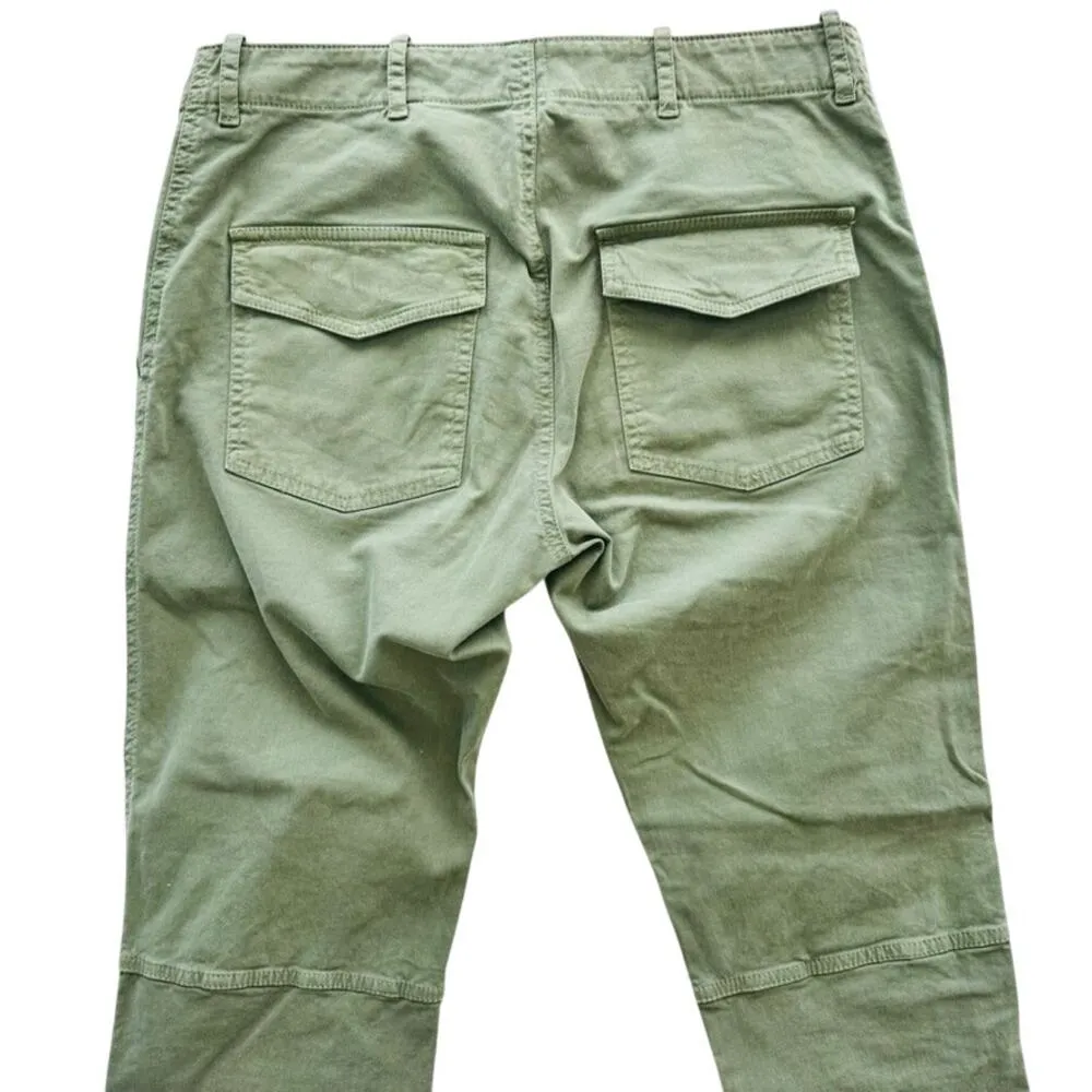 Nili Lotan Cropped French Military Pants Camo Green Size 4 Cotton - Image 7