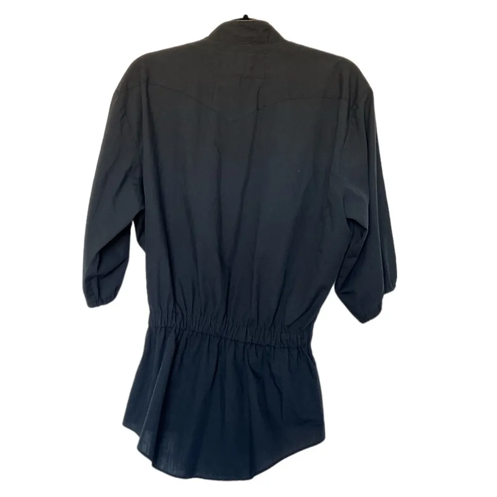 Urban Outfitters Urban Renewal Western Snap Reworked Tunic Top | Black | OS - Image 2