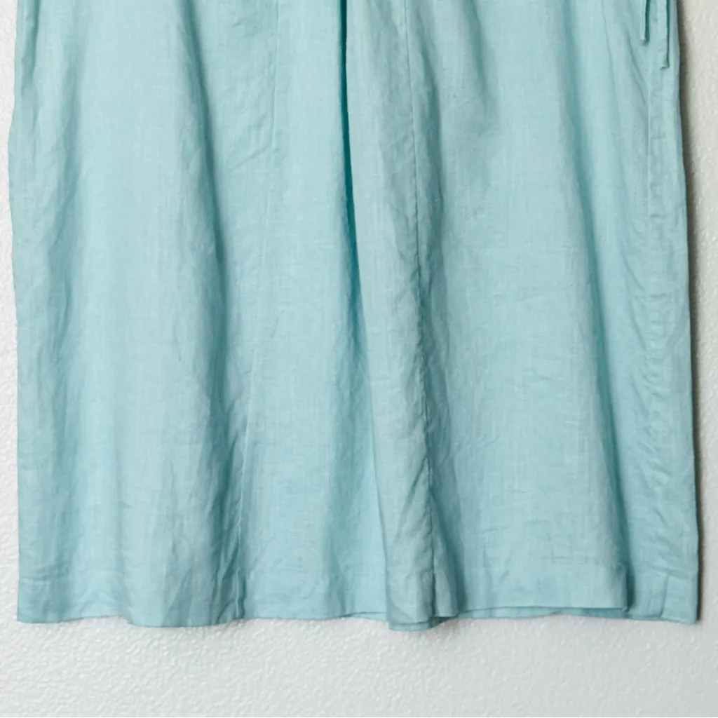 Sundance Light Blue Aqua Sleeveless 100% Linen Dress Size Large - Image 4