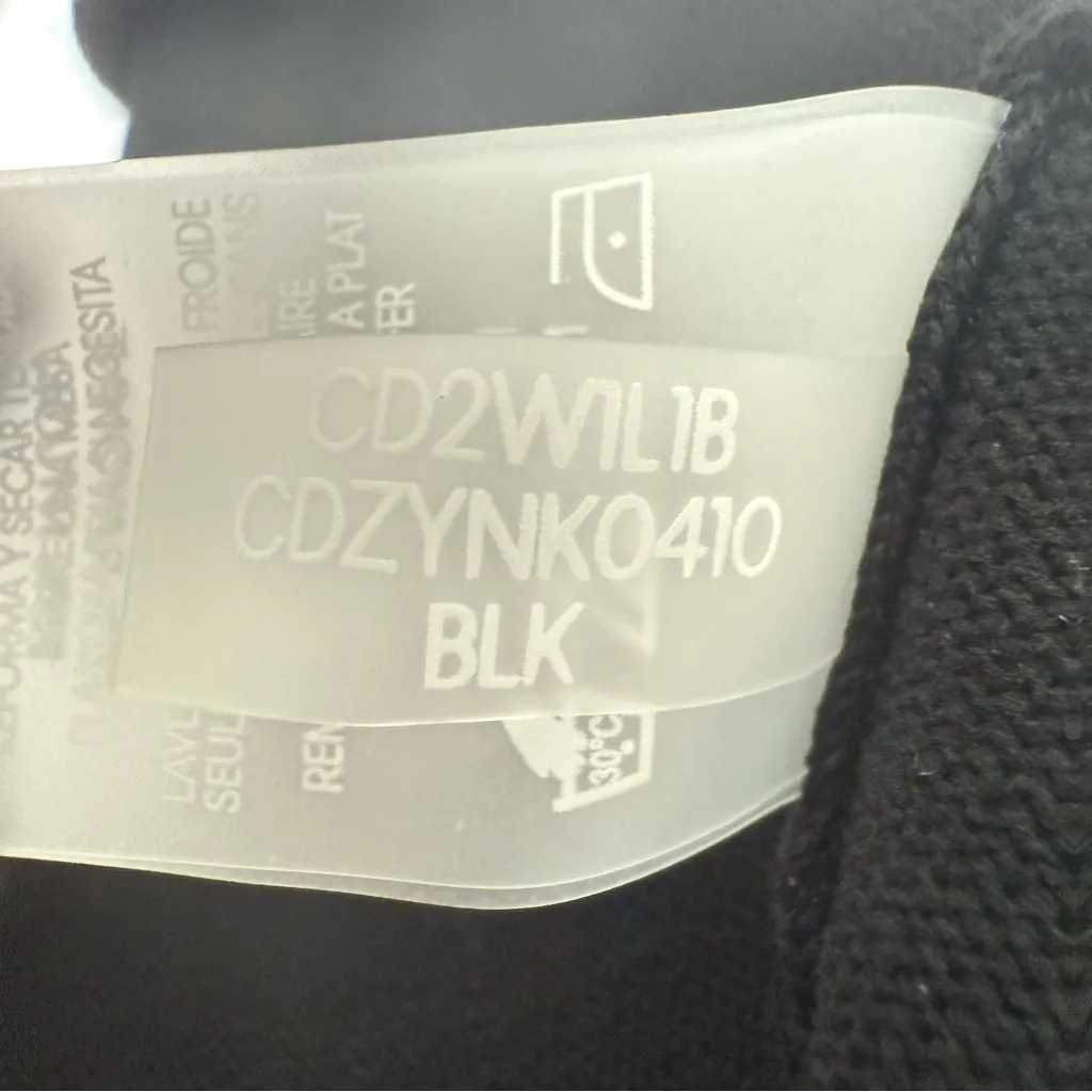 Calvin‎ Klein Womens Edgy Black Sweater Dress Embellished Sleeves size Medium - Image 10