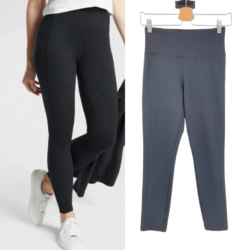 Athleta Delancey‎ Herringbone Tight in Black Gray Size XS - Image 2