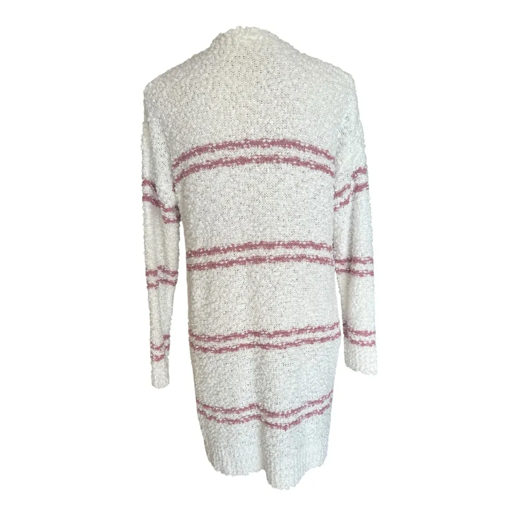 Sienna Sky Open Front White and Pink Cardigan Size S - Image 2
