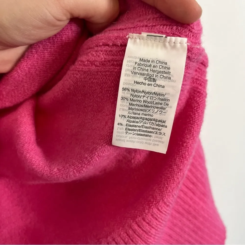 NWT J. Crew Supersoft Yarn Turtleneck Sweater Intense Pink Merino Wool Alpaca - Image 6