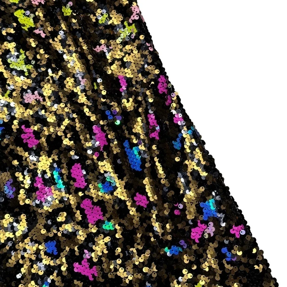 Dress the Population x Cosmopolitan Leopard Sequin One Shoulder Mini Dress US XS - Image 3