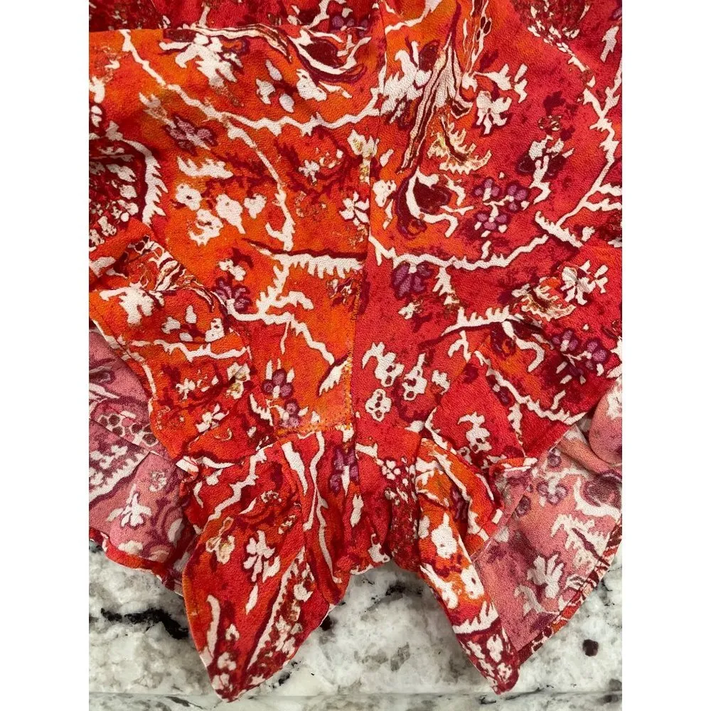 Iro Floral Print Lightweight Romper Red Womens Size FR 36 US 4 - Image 11