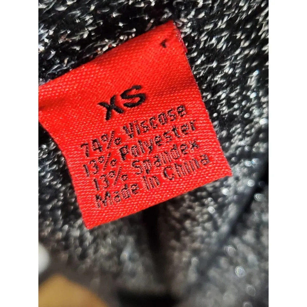 5/48 Women Gray Viscose Round Neck Long Sleeve Casual Knee Length Dress Size XS - Image 9