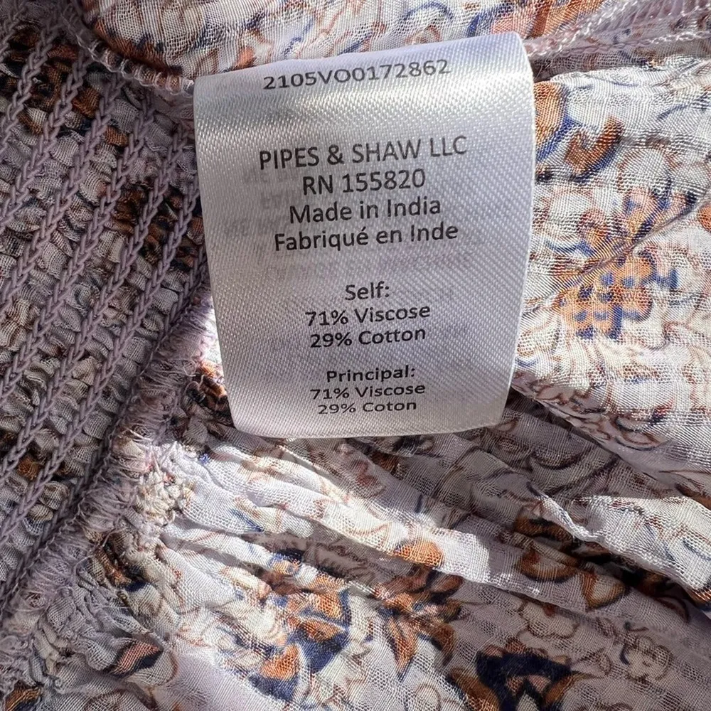 Veronica Beard Cox Lavender Floral Print Sleeveless V-Neck Smocked Mini Dress XL - Image 7