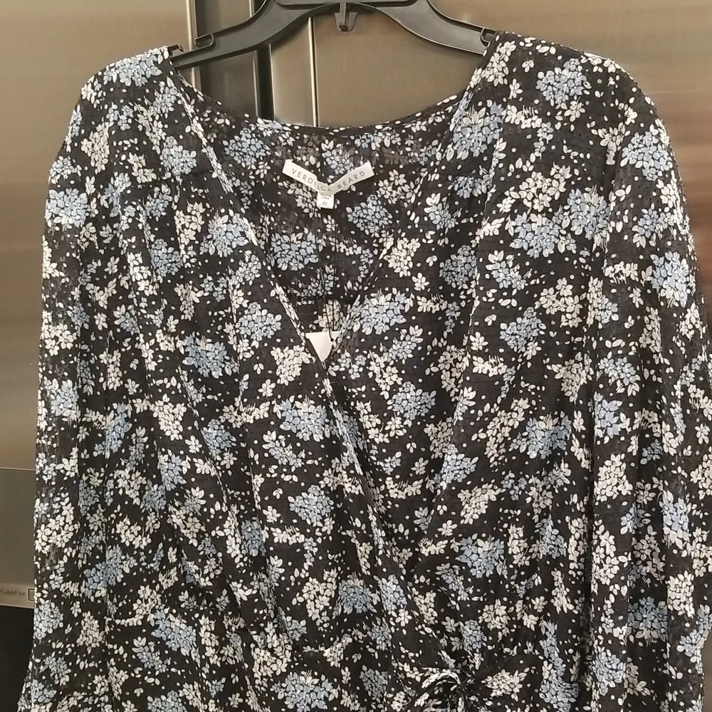 đź’•VERONICA BEARDđź’• Sean Ruched Dress ~ Black Floral Print 100% Silk 20 NWT - Image 12