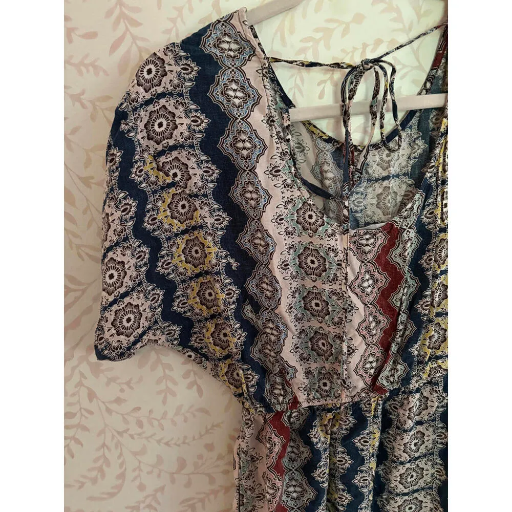 FALL CLEARANCE BCBG Generation Trendy Patterned Romper S Blue - Image 6