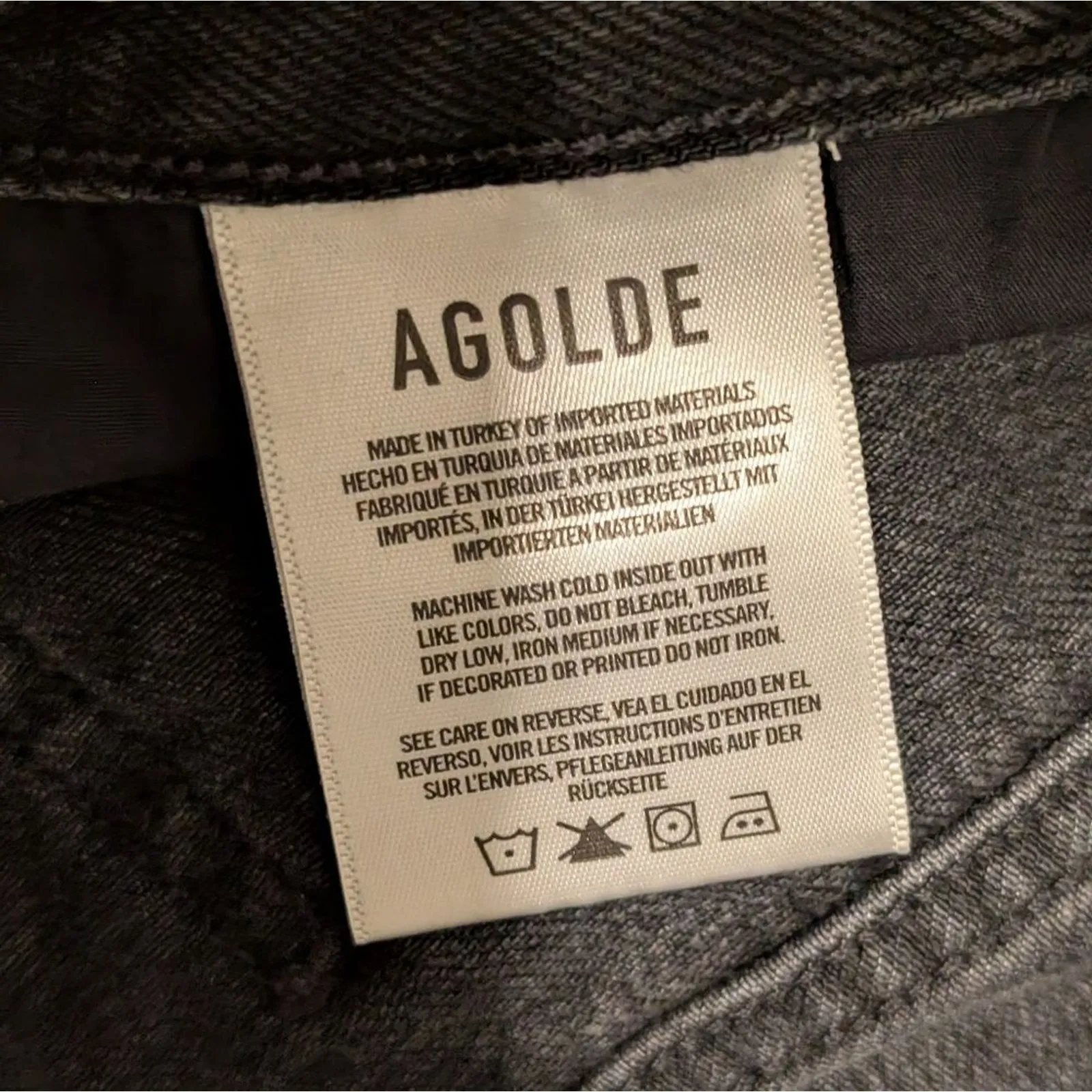 Agolde Baggy Jeans Womens 30 Black Relaxed Fit Pants Wide Leg Designer Denim - Image 4