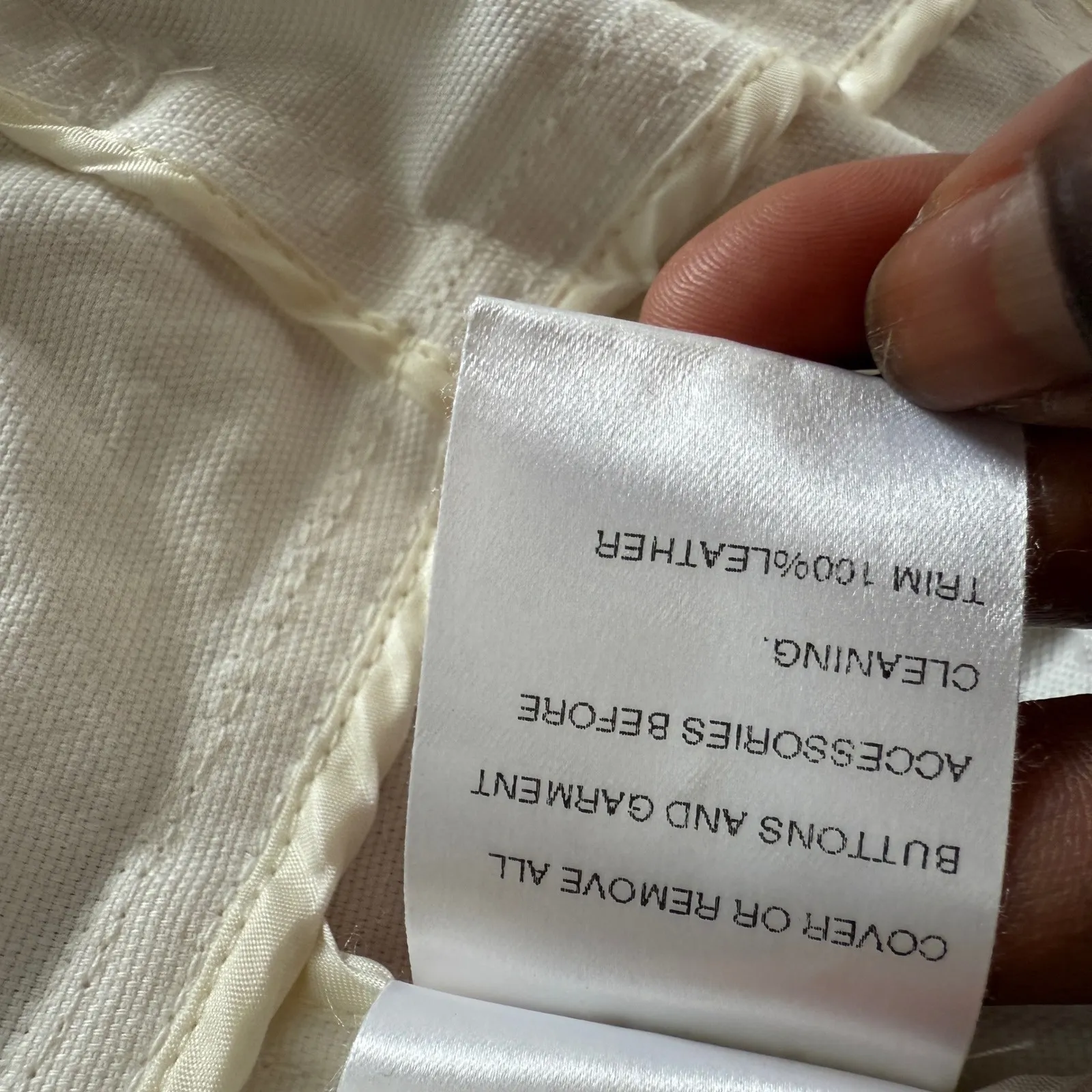 Burberry Faversham Ivory Brown Trim Cotton Blend Belted Jacket UL - Image 6