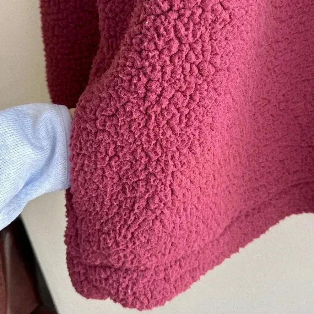 Aerie Dream Sherpa Quarter Zip Sweatshirt, Cherry Pink/Hot Pink - Image 13