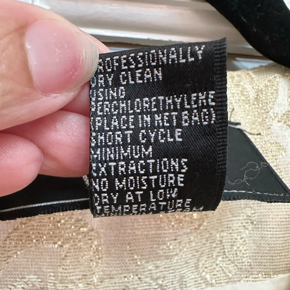 Vintage Carmen Marc Valvo Ivory Cream Lace Sequin Beaded Formal Jacket Size 14 L - Image 14