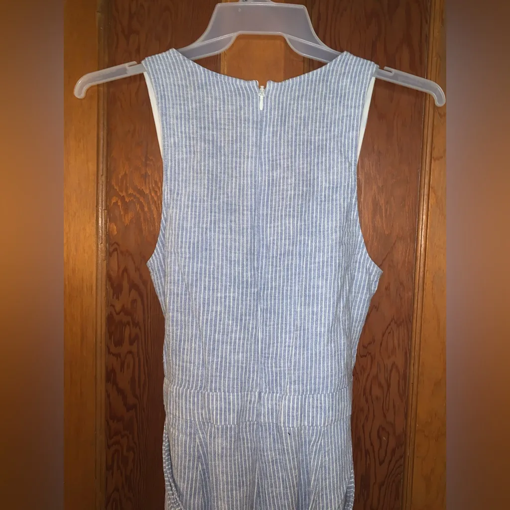 BCBGeneration Light Blue Striped Jumpsuit - Image 2